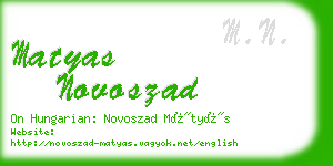 matyas novoszad business card